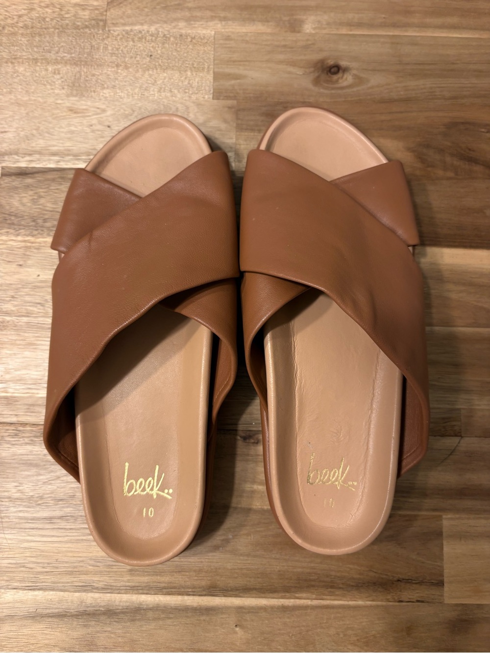 Beek Kite Leather Cross Strap Platform Sandal 10